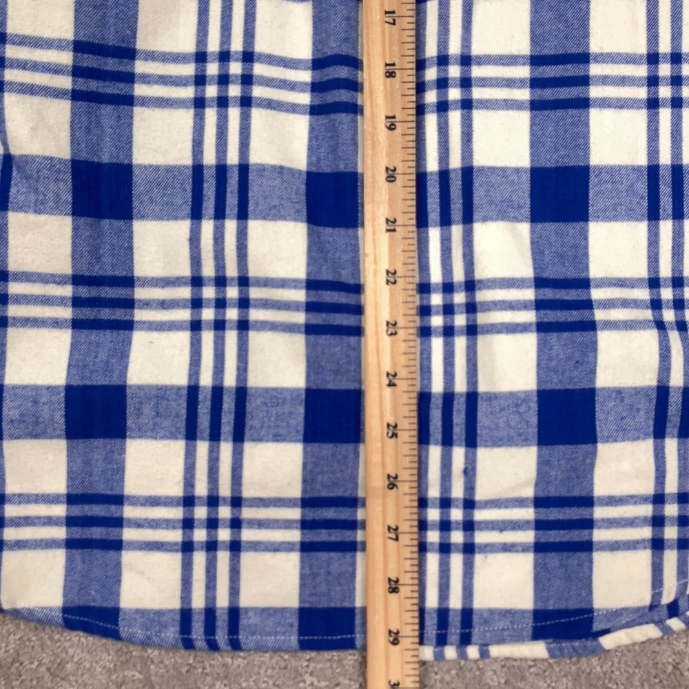 Darius Rucker MLB Shirt Mens Small Blue White Plaid Flannel Stitched NY Mets - Picture 8 of 10